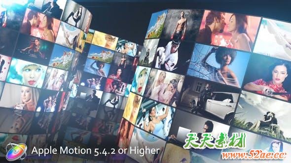 Apple Motion模板-多画面三维照片墙动画展示片头 MultiScreen Studio V3 Motion 5-第1张