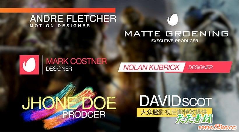 FCPX插件-43个时尚画笔涂鸦商务简洁信号干扰字幕条标题动画 Lower Thirds FCPX插件-第1张