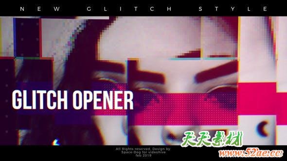 FCPX插件-信号干扰画面损坏图文包装视频展示片头 Glitch Inspired Opener FCPX插件-第1张