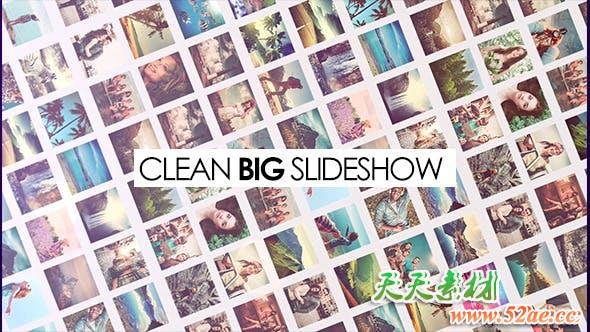 Apple Motion模板-多图片照片墙相册展示Clean Big Slideshow Motion 5-第1张