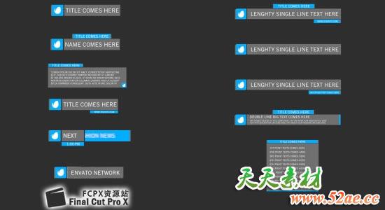 FCPX插件-12个简洁商务字幕条动画 Simple Lowerthirds FCPX插件-第1张