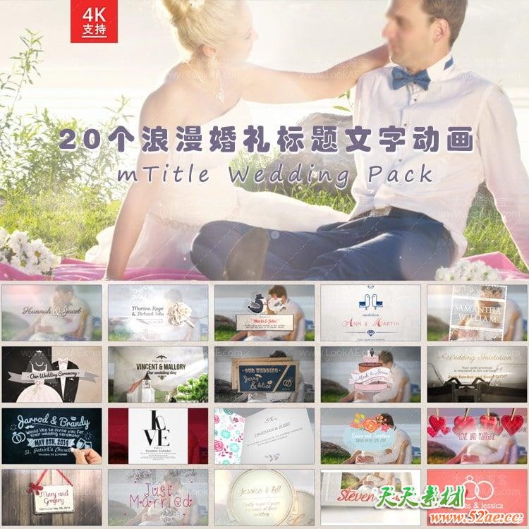 FCPX插件-20个浪漫婚礼文字标题场景动画 mTitle Wedding Pack FCPX插件-第1张
