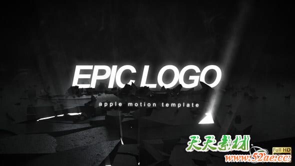 Apple Motion模板：地面爆炸破碎LOGO展示大气片头 Epic Logo Motion 5-第1张