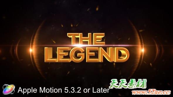 Apple Motion模板：大气火星粒子文字视频宣传片头 The Legend Cinematic Motion 5-第1张