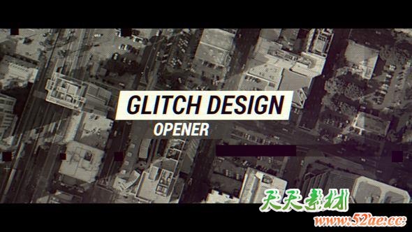 Apple Motion模板：信号干扰画面破损动态片头Glitch Design Opener Motion 5-第1张