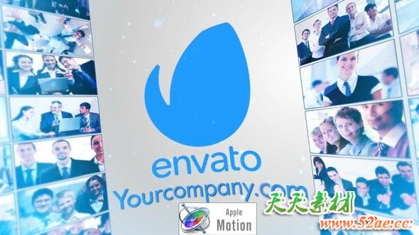 Apple Motion模板：环形多画面照片墙LOGO片头 Corporate Multi Video LCD Screens Motion 5-第1张