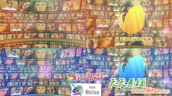 Apple Motion模板：电影胶片风格LOGO片头 Film Strip Cinematic Logo Motion 5-第1张