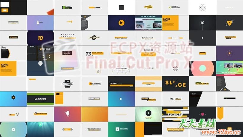 FCPX插件：社交视频网站风格LOGO标题字幕条转场侧边栏包装动画V3 FCPX插件-第1张