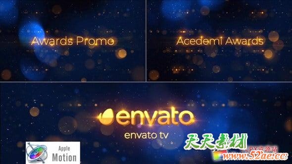 Apple Motion模板：金色粒子闪耀颁奖典礼文字标题片头 Awards Promo Motion 5-第1张