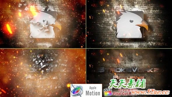 Apple Motion模板：火星粒子冲击LOGO片头 Cinematic Fire Impact Logo Motion 5-第1张