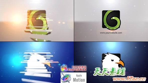 Apple Motion模板：迷你简洁切片效果LOGO展示片头Minimal Slice Logo V2 Motion 5-第1张