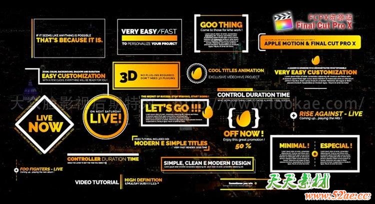 FCPX插件：20种现代商业文字标题排版动画 Final Cut Pro X FCPX插件-第1张