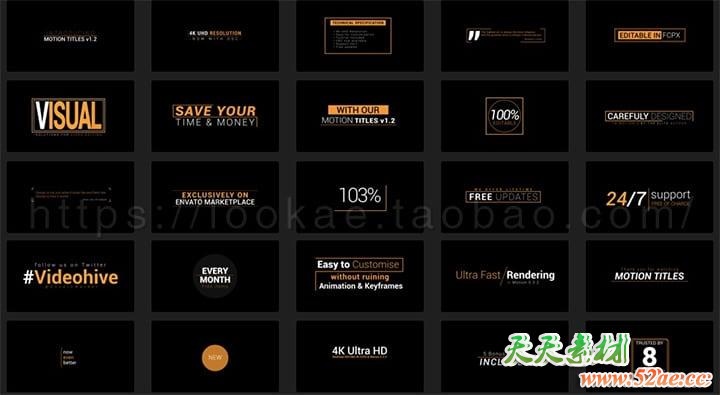 FCPX插件：25种文字标题动画 Motion Titles 4k V1.2 FCPX插件-第1张