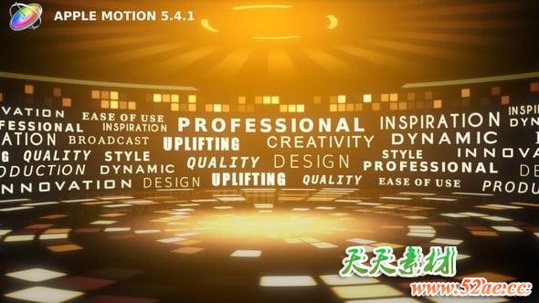 Apple Motion模板：派对活动晚会三维曲面屏幕图文展示包装 Typography Arena Motion 5-第1张