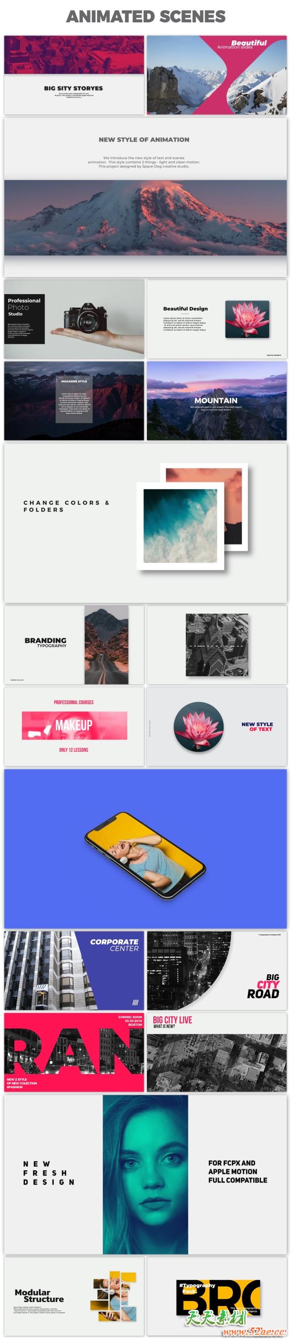 FCPX插件：时尚文字标题字幕条转场图像排版场景包装动画 FCPX插件-第2张