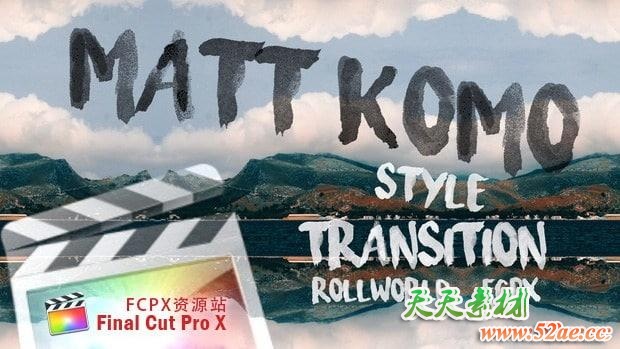 FCPX转场插件：上下滚动转场效果 Rollworld Transition 转场插件-第1张