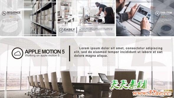 Apple Motion模板：公司商务企业图文栏目包装片头Minimal Corporate Slideshow Motion 5-第1张