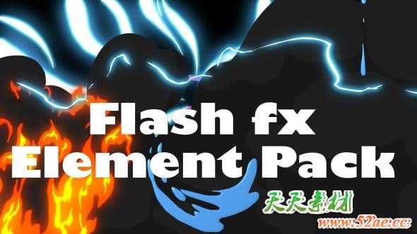 视频素材：158个二维卡通能量水流烟雾MG动画元素 Flash Fx Element Pack 视频素材-第1张