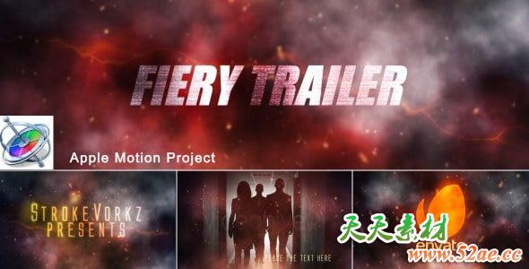 Apple Motion模板：大气史诗火星烟雾电影预告片头Fire and Smoke Cinematic Trailer