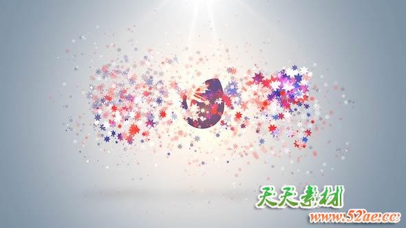 Apple Motion模板：漂亮粒子LOGO动画片头 Happy Australia Day Logo