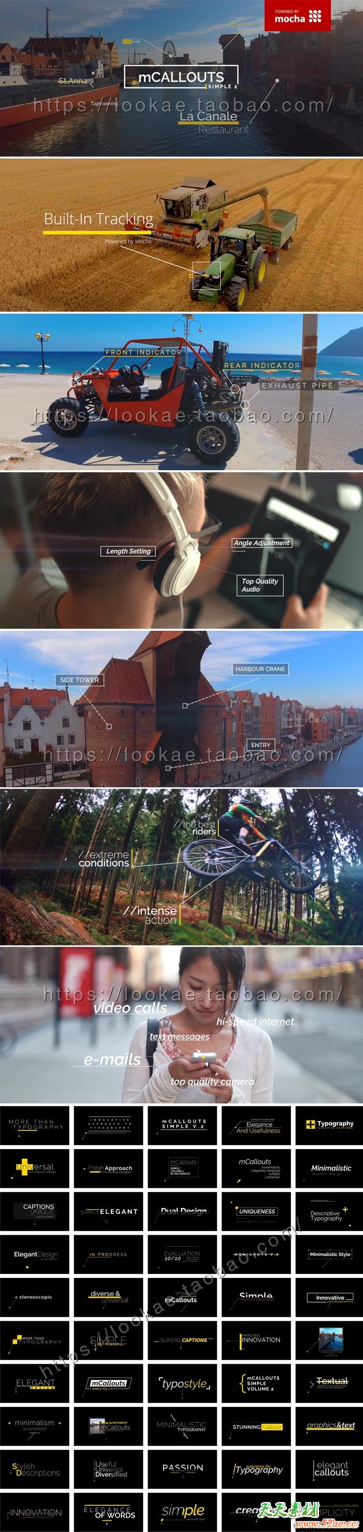 FCPX插件：50种自动跟踪线条呼出文字介绍动画 mCallouts Simple 2 + 使用教程 FCPX插件-第2张