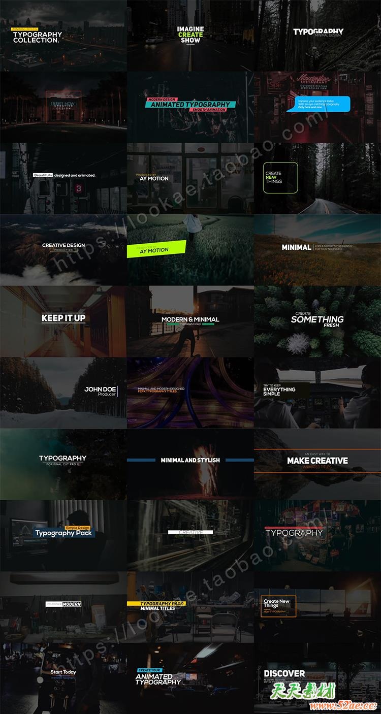 FCPX插件：30种创意文字标题排版字幕动画 Animated Typography FCPX插件-第2张