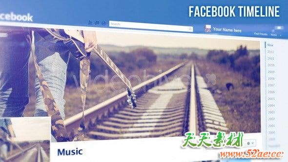 Apple Motion 5模板：网络社交博客网站传宣展示 Facebook Timeline