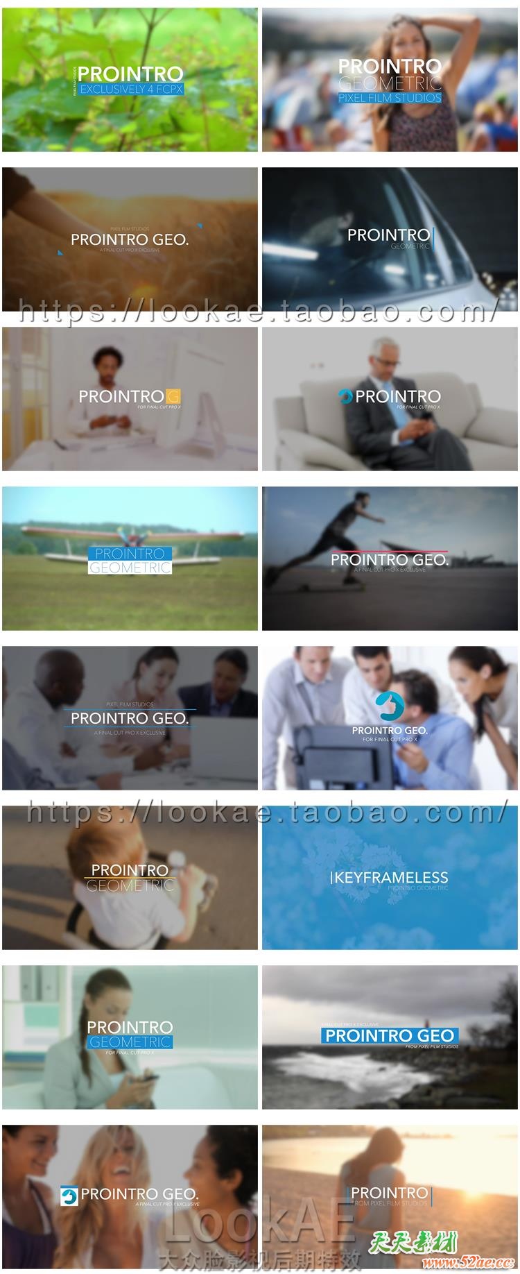 FCPX插件：30种现代流行文字排版标题介绍动画 ProIntro Geometric FCPX插件-第2张