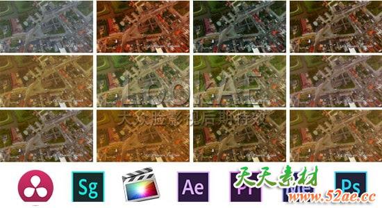 200组大疆航拍无人机暖色调LUTs电影预设 Phoenix Warm-Toned Color Grading LUTs for Drones