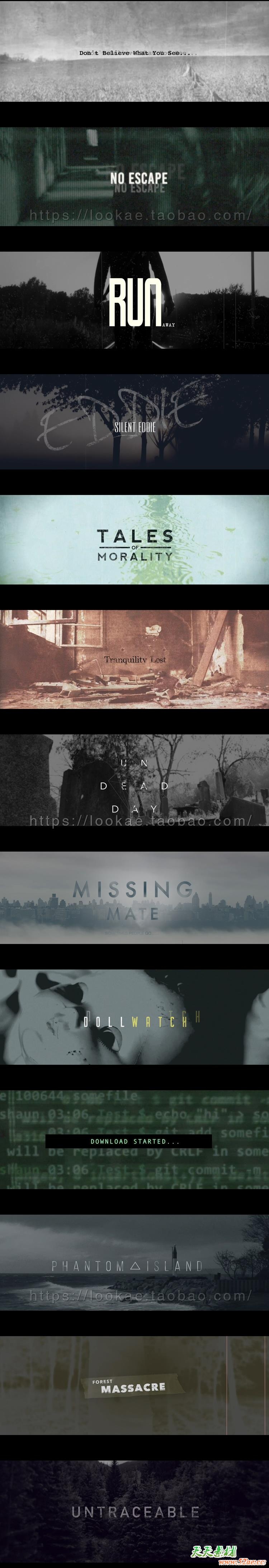 FCPX插件：悬疑恐怖沉闷惊悚电影文字标题动画 ProIntro Grunge FCPX插件-第3张