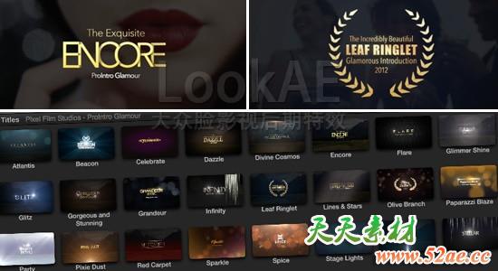 FCPX插件：大气漂亮华丽闪耀文字标题动画 ProIntro Glamour