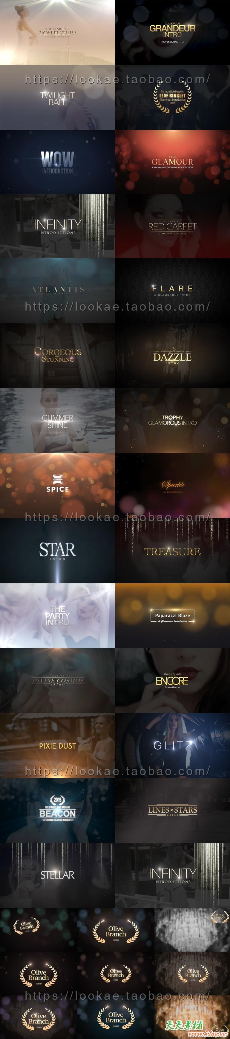 FCPX插件：大气漂亮华丽闪耀文字标题动画 ProIntro Glamour FCPX插件-第3张