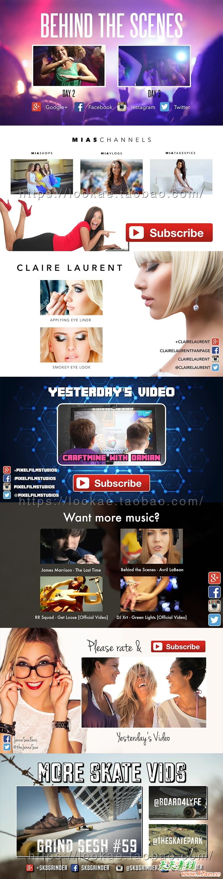 FCPX插件：视频社交网络多种样式小窗图像展示 ProTube Outro FCPX插件-第2张