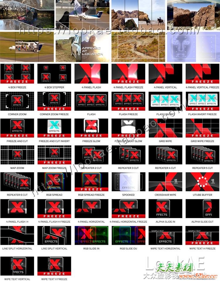 FCPX转场插件：44种折叠分屏擦除分色动态转场 XEffects Tech FCPX插件-第2张