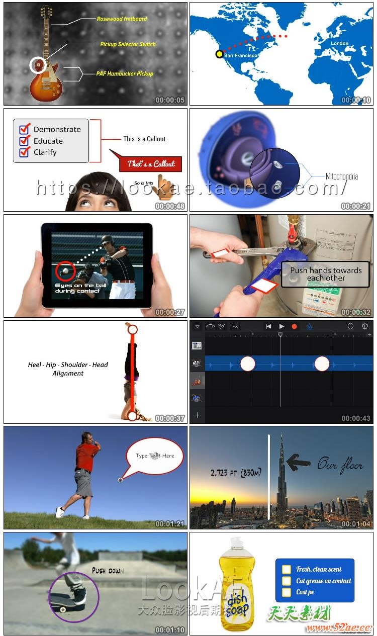 FCPX插件：67种呼出标注信息提示动画效果 Ripple Callouts FCPX插件-第3张