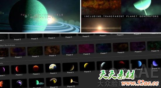 FCPX插件：浩瀚宇宙银河星空行星场景动画 ProDrop Space