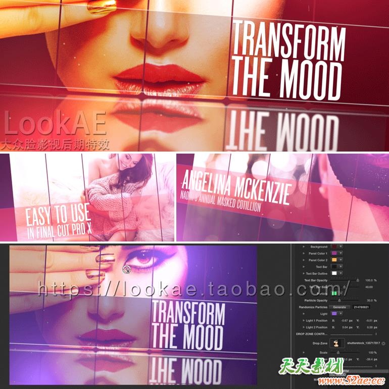 FCPX主题插件：现代时尚设计图文展示包装 Panel Couture FCPX插件-第2张