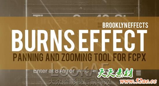 FCPX插件：画面定点局部放大平移效果 Brooklyn Effects - Burns Effect