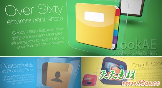 FCPX主题插件：玻璃质感图文展示动画包装 CANDY GLASS
