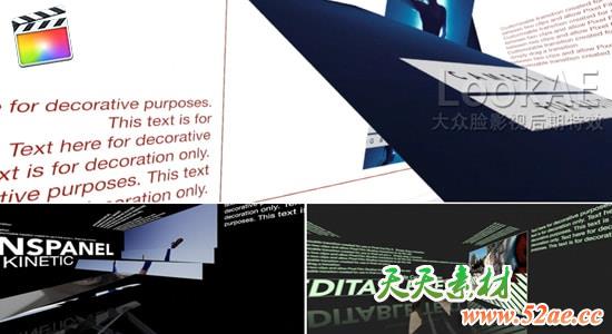 FCPX转场插件：高级动态面板图文翻转动画 TransPanel Kinetic