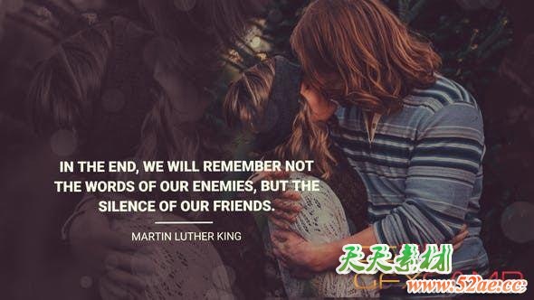 AE模板+PR预设-笔刷遮罩文字图片相册开场 Quotes Slideshow-天天素材网