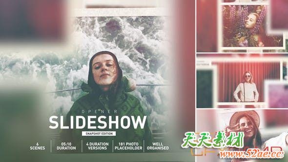 AE模板-唯美多照片相册片头 Opener Slideshow-天天素材网