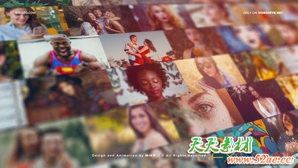 Mosaic Photo Wall Vlog Logo Reveal 25423444