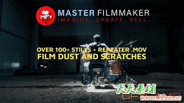 老胶片划痕噪点图片视频素材 Master Filmmaker – Film Dust And Scratches Texture Pro Pack MOV 4K-天天素材网