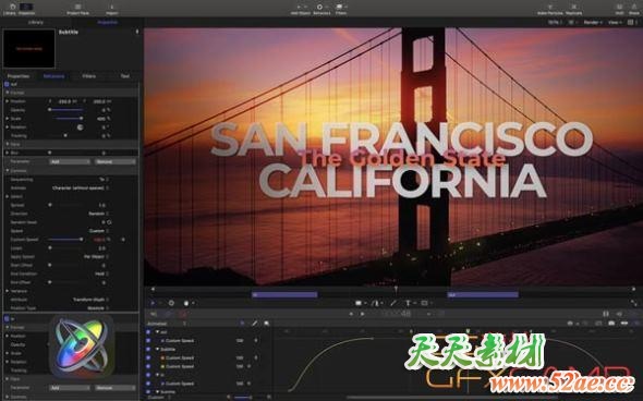 Apple Motion v5.5 中文版/英文版/多语言破解版-天天素材网