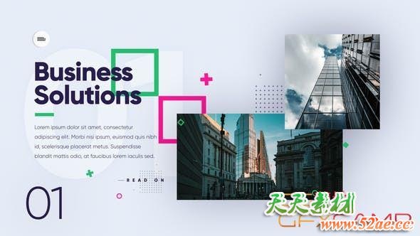 AE模板-现代商务图片介绍展示片头 Modern Digital Presentation-天天素材网