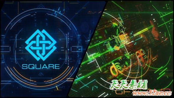 AE模板-科技感Logo动画 High Tech Logo V11 Technology-天天素材网