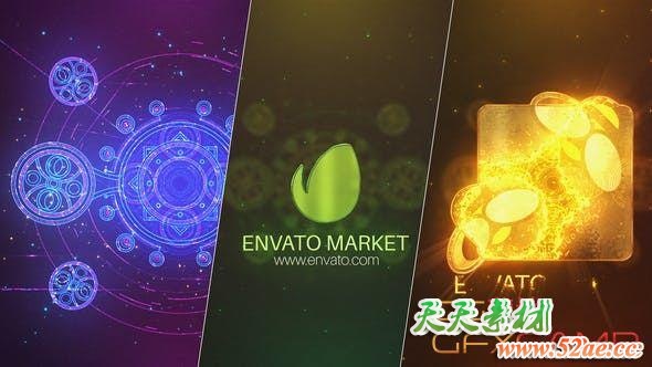 AE模板-魔法阵Logo动画 Magic Logo Reveal-天天素材网