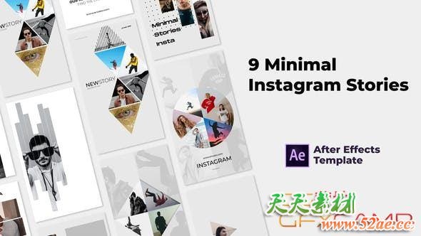 AE模板-竖屏时尚图片文字包装 Minimal Stories-天天素材网