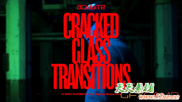17组玻璃破碎转场特效视频素材(含透明通道) AcidBite – Cracked Glass Transitions-天天素材网
